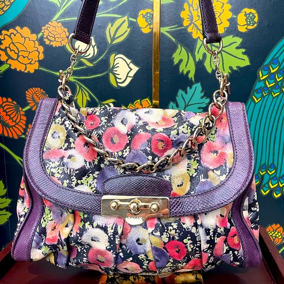Bally Handbags - Bally Vintage Floral Print Satchel with Chain Detail